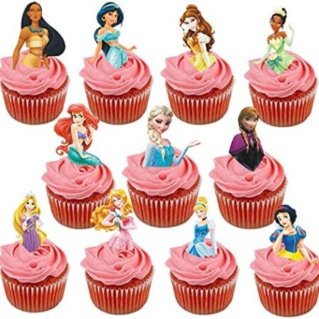 15X Princess Stand Up Scene Edible Wafer Paper Pre-Cut Cake Topper,Gril Baby Decorating KIT Birthday Party