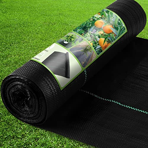 Kalolary 3 x 100Ft Landscape Fabric Heavy Duty Garden Fabric Roll Polypropylene Black Weed Blocker Cover for Gardening & Yard