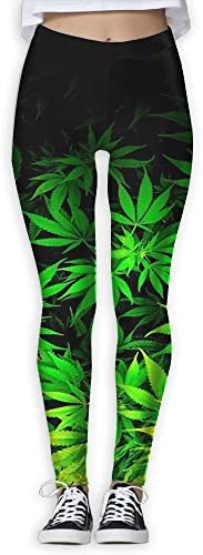 HTSS Weed Leaves Women's Yoga Pants Print Sports Gym Workout Athletic Leggings Pants